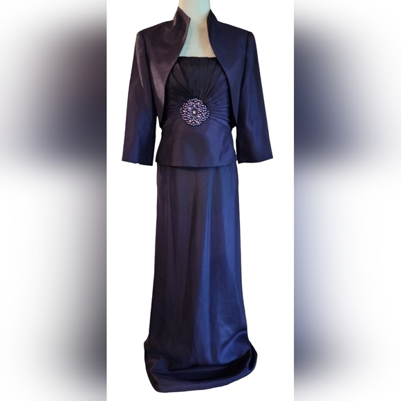 Jessica Howard Formal Evening Gown Dress & Jacket Women's 6 Eggplant Purple - Picture 1 of 16